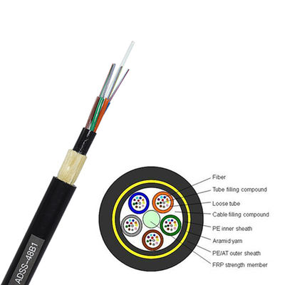 Optik-ADSS Kern der 100m Spannen-Faser-des Kabel-48 von der Luft mit doppelter Jacke