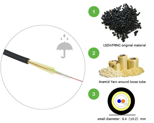24 Kern-Monomode--Lichtleiterkabel mit Hüllen-Material LSZH FRNC