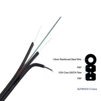 2 Faser-Optiktransceiverkabel des Kern-FTTH im Freien mit FRP-Stärke-Mitglied