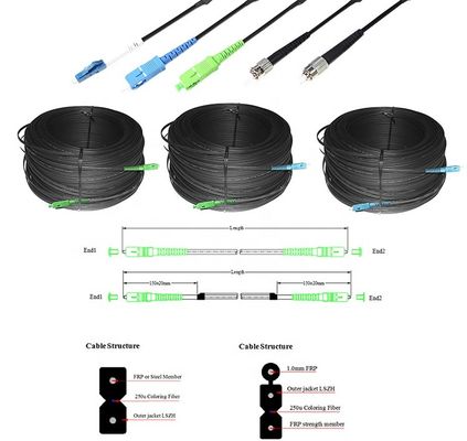 Transceiverkabel Jumper Outdoors FTTH, G657A-Faser-optisches Verbindungskabel