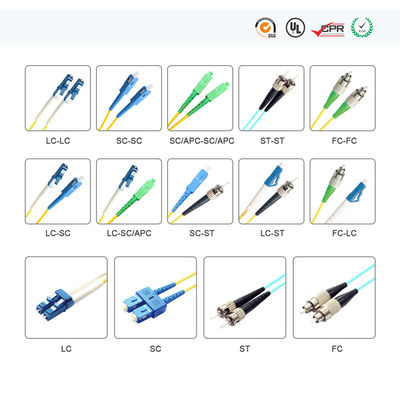 FTTH-LWL - Kabel-Verbindungskabel UPC APC mit Verbindungsstück LÄRM MTRJ MU