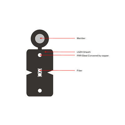 1km 1 ftth Kern des Kernes 4 des Kernes 2 Transceiverkabel G657A2 selbsttragendes Faseroptiktransceiverkabel