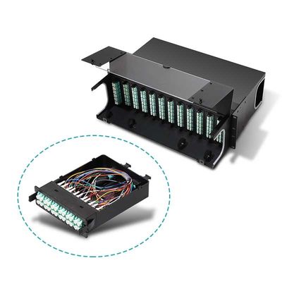 Zoll 1U MPO MTP-LC 24F 10G 40G Faser-der mit hoher Dichte optischer Schalttafel-19
