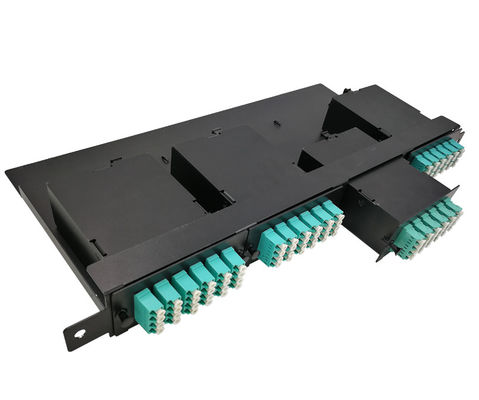 144 entkernt 19&quot; Schalttafel 1U MTP Faser-MPO mit Kassetten 4pcs OM3 MTP-LC