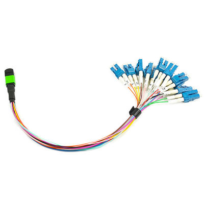 Kundengebundenes 12 Faser-Verbindungskabel Singlemode 1M Fanout des Kern-0.9mm MPO
