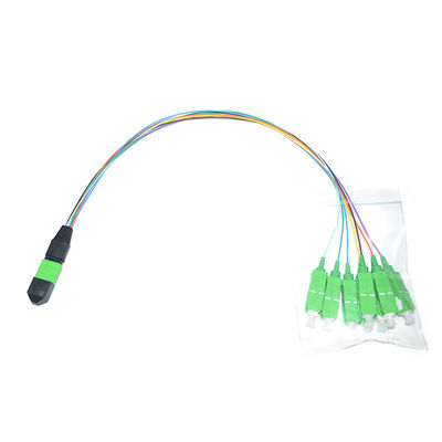 Kundengebundenes 12 Faser-Verbindungskabel Singlemode 1M Fanout des Kern-0.9mm MPO