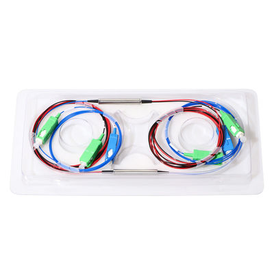 1X2 FWDM DWDM Häfen 100G 200G des Faser-Optikteiler-3 für Verdrahtungshandbuch-Netzwerk-Systeme