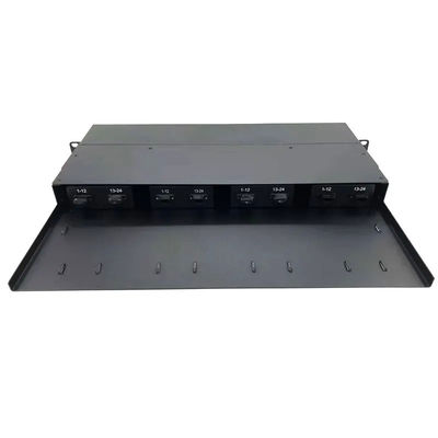 Schwarze MPO-Schalttafel, MPO zu LC-Kassette mit 12 Kernen 24 Kerne